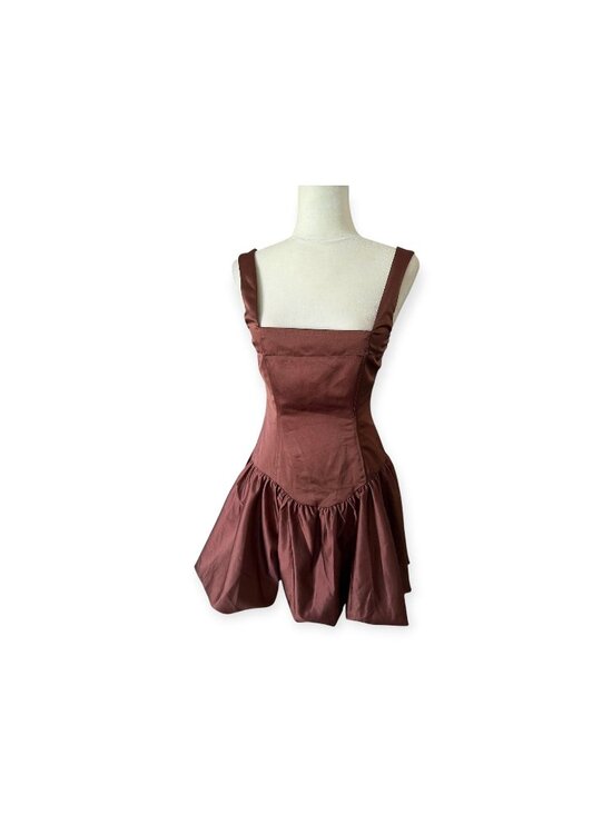 WeWoreWhat Dresses & Skirts - WeWoreWhat Bubble Skirt Corset Mini Dress Brown SZ 6 Cocktail Dress Wedding